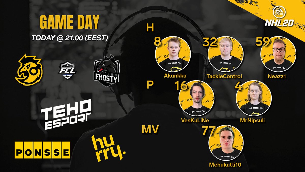 It's the moment of truth: only one can advance to the next round! We are one loss away from slipping out of #FCL. Though, two wins away from ro16.

🕘: 21:00 EEST
🎮: NHL20
⚔️: <a href="/sawoesports/">SAWO ESPORTS</a> vs. <a href="/TeamFrosty/">Team Frosty</a>
📺: twitch.tv/sawoesports

#esportsfi #nhlgamer #esm #SAVOSTA
