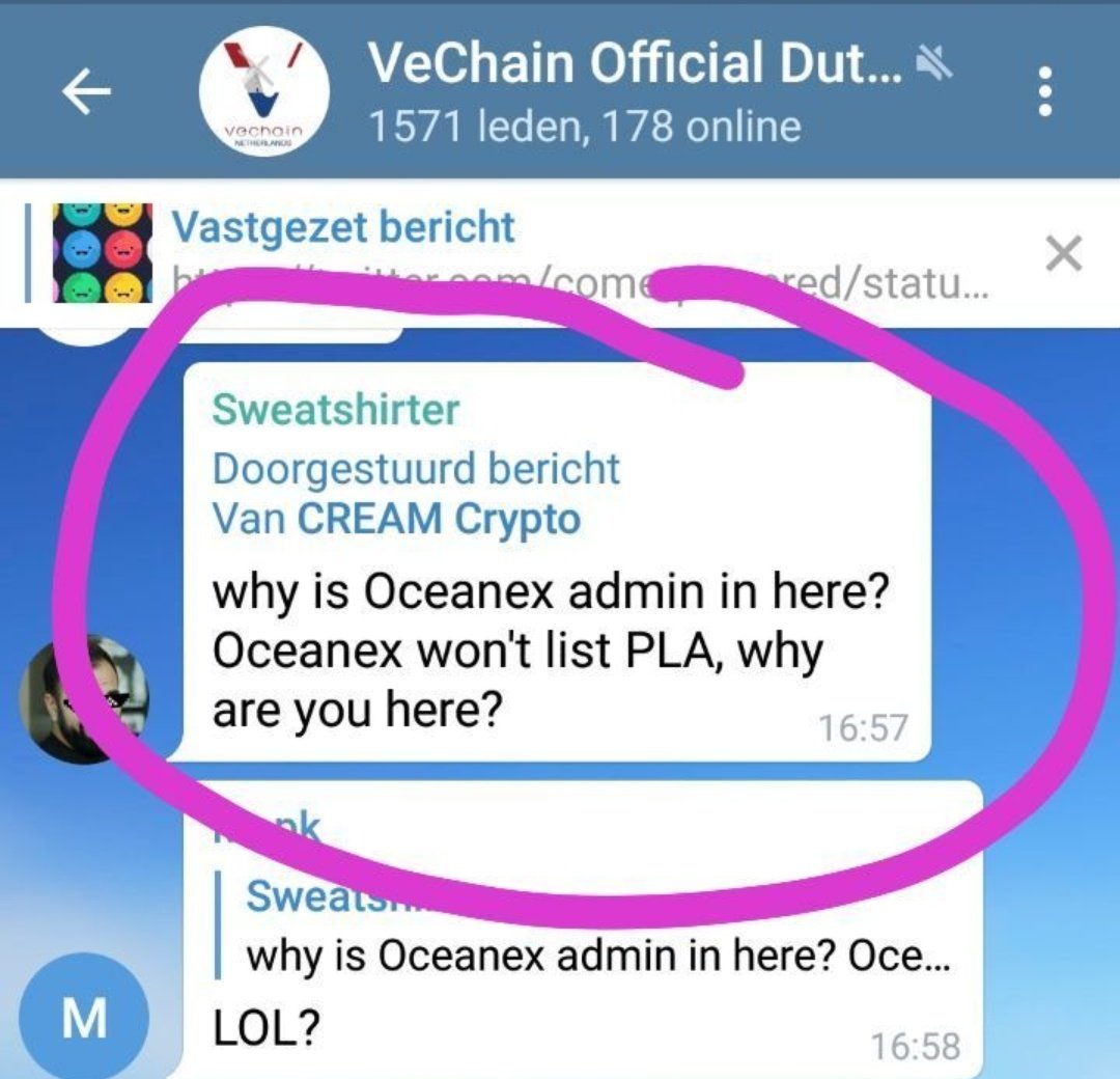 CryptoDarkLord1's tweet photo. Here is one of the reasons for my poll. Who makes the calls at @vechainofficial and whats this @OceanexOfficial stuff? There was some sort of deal between them and @CREAMethod which didnt end well🤔

Here are some shots i could get my hands on. Who is siren? 

$vet $vtho https://t.co/pJtXmQETAa
