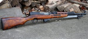 The SKS is a Russian semi-automatic rifle with a fixed, 10-round magazine, chambered in 7.62 x39 mm - the same round used in the original AK-47. It was developed out of the experience of WWII and entered service in 1945. It's essentially a precursor to the assault rifle.