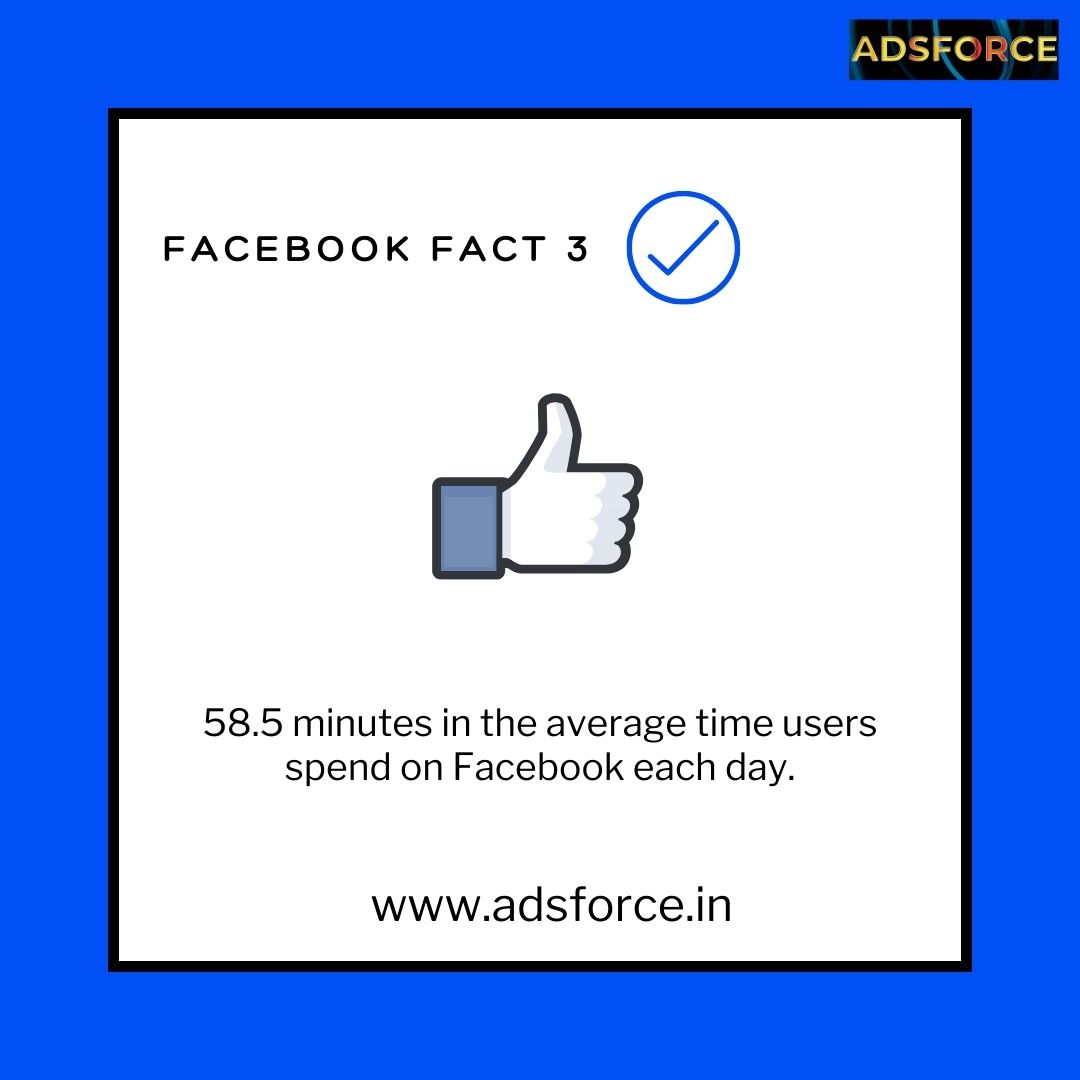 Adsforce1's tweet photo. Facebook Fact no. 3 💯
#Facts #FactCheck #SocialMedia #WednesdayWisdom #WednesdayMotivation #DigitalMarketing #entrepreneur #BusinessStrategy #smallbusiness #Socialmediamarketingforbusiness #adsforce https://t.co/LS3pmLZeNn