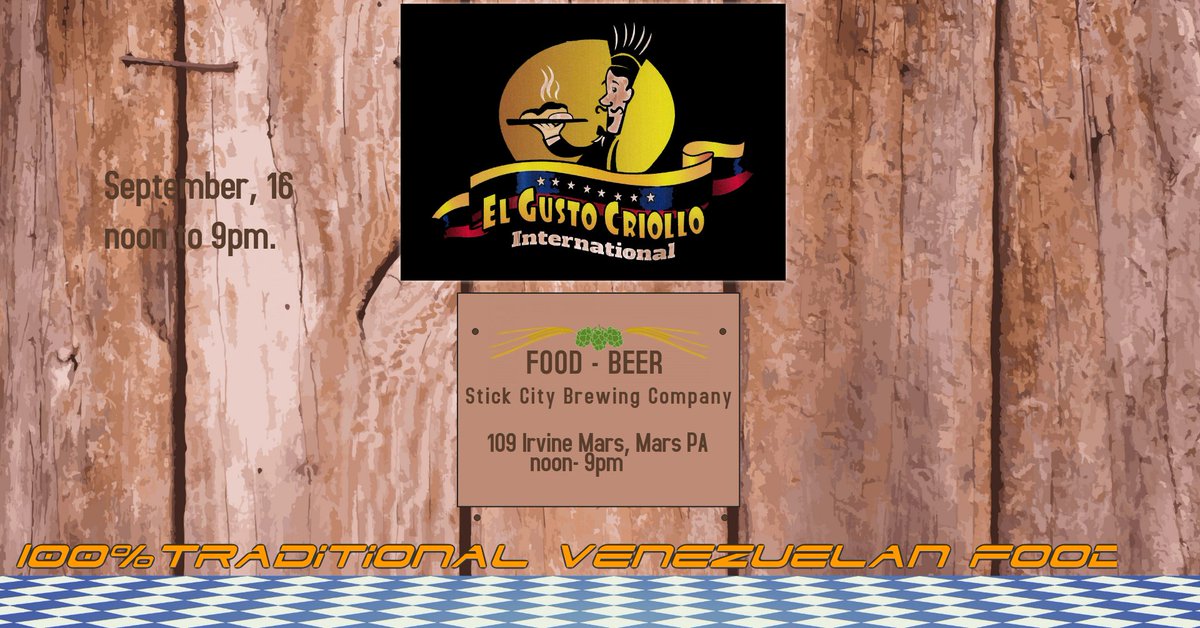 Next stop!! Stick City Brewing Company
109 Irvine Street  Mars PA 16046
Saturday 16th September
Noon-9pm