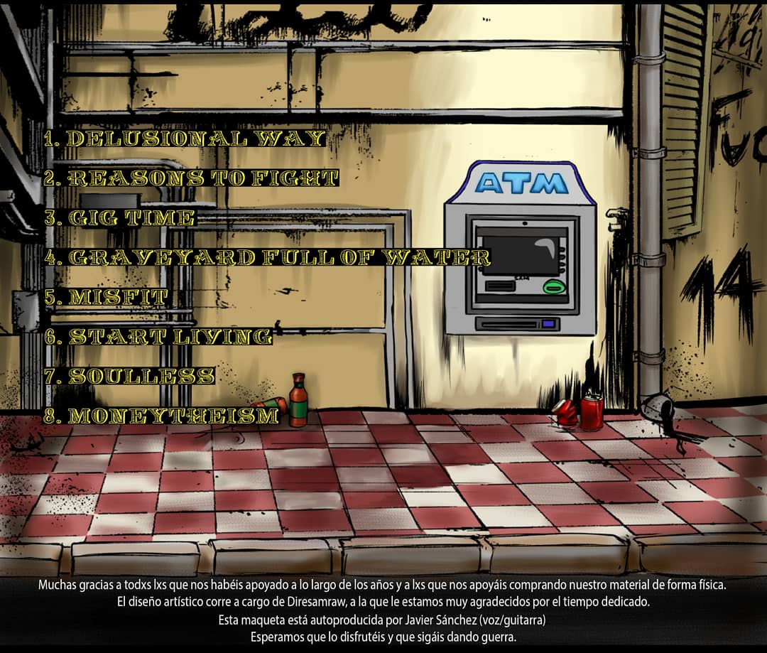DiscomfortZoneB's tweet photo. Hoy hace un año desde que sacamos nuestra primera maqueta "Moneytheism". 
¡No olvidéis que todavía tenemos copias a la venta a 3 euros y que si queréis escucharnos de forma digital estamos en Youtube, Spotify y Bandcamp y Soundcloud! https://t.co/3425MYY5es