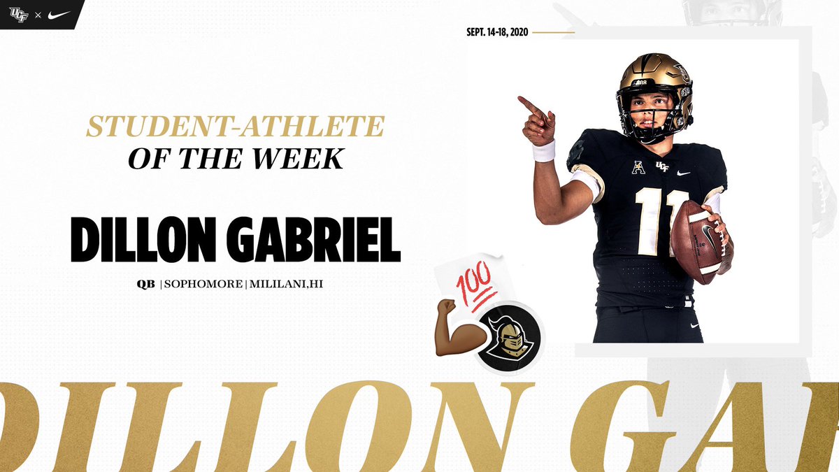 UCF_Football's tweet photo. Shoutout to our student-athletes of the week! 

📚 @_dillongabriel_ 
📚 @CeliscarJoshua https://t.co/9TCZZIdMRq