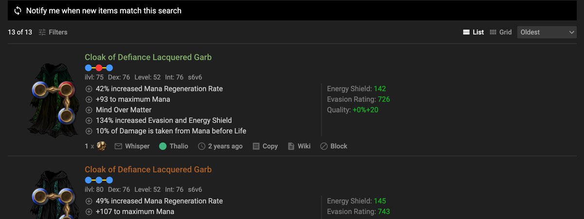 subtract's tweet photo. Result count, filter toggle, list/grid switch, and sort by is now available at the top of the search results https://t.co/fOItkdJW6a #PathOfExile https://t.co/e4U61PD884