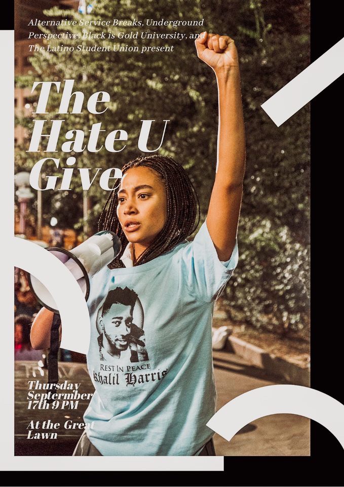 Another reminder that we are collaborating with <a href="/BlackisGoldUKY/">Black is Gold University</a>, <a href="/LSU_UK/">Latino Student Union</a> and ASB to host a showing of The Hate U Give at the Great Lawn tomorrow at 9!