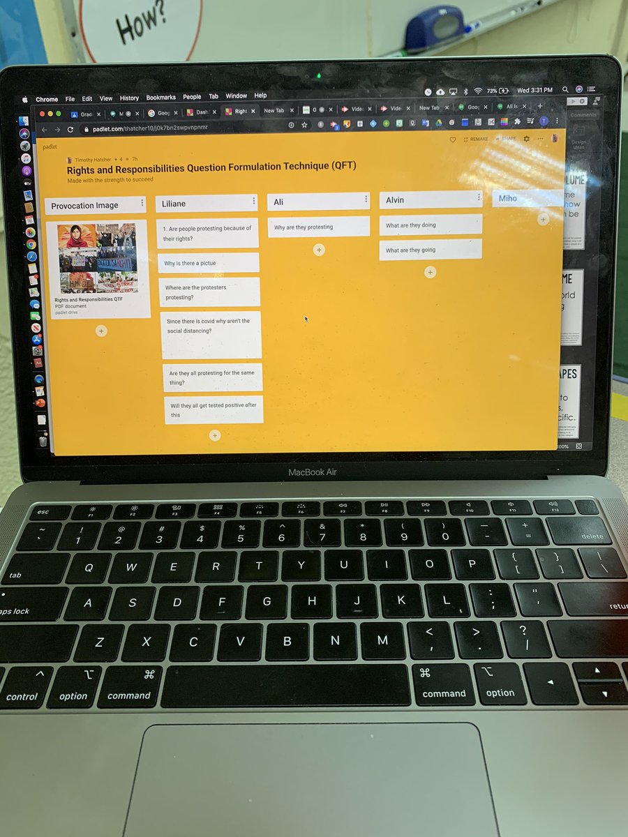araalihma's tweet photo. Collaborating on a unit of inquiry across four continents. Refreshing/introducing #qft with 10 year olds to find #therightquestion(s). Thank goodness for #Padlets. #RESILIENCE @paulabaxter67 @lesleerupp @ynotread @RightQuestion https://t.co/DR5NXGYxOL
