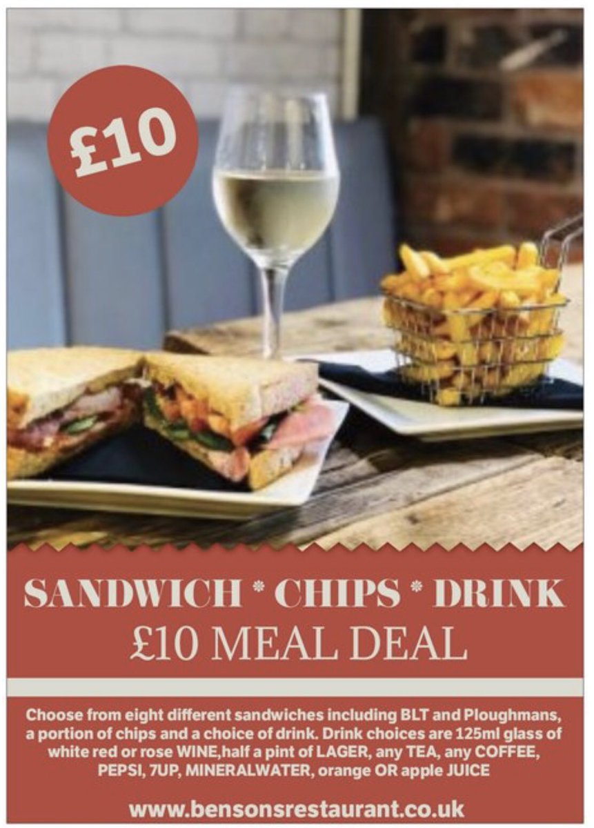 Bensons #lunch #deal We are located on #henleystreet in #StratforduponAvon opposite the #shakespeare #birthplace