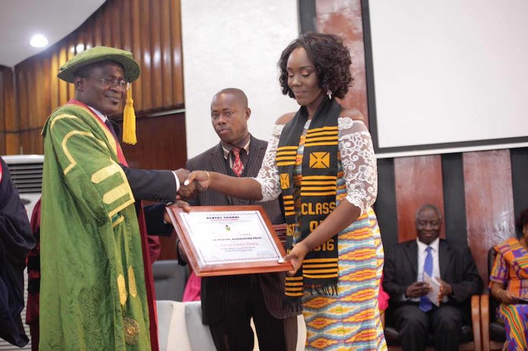 KNUST_Live's tweet photo. Dr. Louisa Ansong Satekla, doctor and wife of musician @stonebwoyb is "From KNUST".

She left KNUST in 2016 and topped KNUST Dental School sweeping 6 out of 9 awards. 

We are proud of you, Doc.
#FromKNUST
#KNUSTLive https://t.co/NpUOB5hWjf