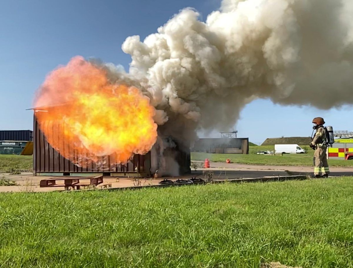 SFRSTraining's tweet photo. Great week so far at sunny Wattisham @SuffolkFire CFBT BA training for our delegates #flashover #backdraught #fgi https://t.co/m0OcoD2fD5