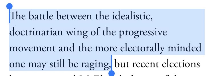 Sorry, establishment Democrats actively sabotaging and trying to undermine more progressive campaigns and politicking under a banner of smarmy do-nothing civility aren’t “doctrinarian”? Gimme a break