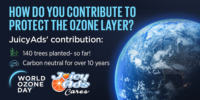 Happy #WorldOzoneDay!   Protect the ozone layer, protect life on Earth 🧡  #JuicyAdsCares #KeepItJuicy<a href="/tag/worldozoneday"class="tags">#WorldOzoneDay</a><a href="/tag/keepitjuicy"class="tags"><span>#keepitjuicy</span></a><a href="/tag/juicyadscares"class="tags"><span>#juicyadscares</span></a>