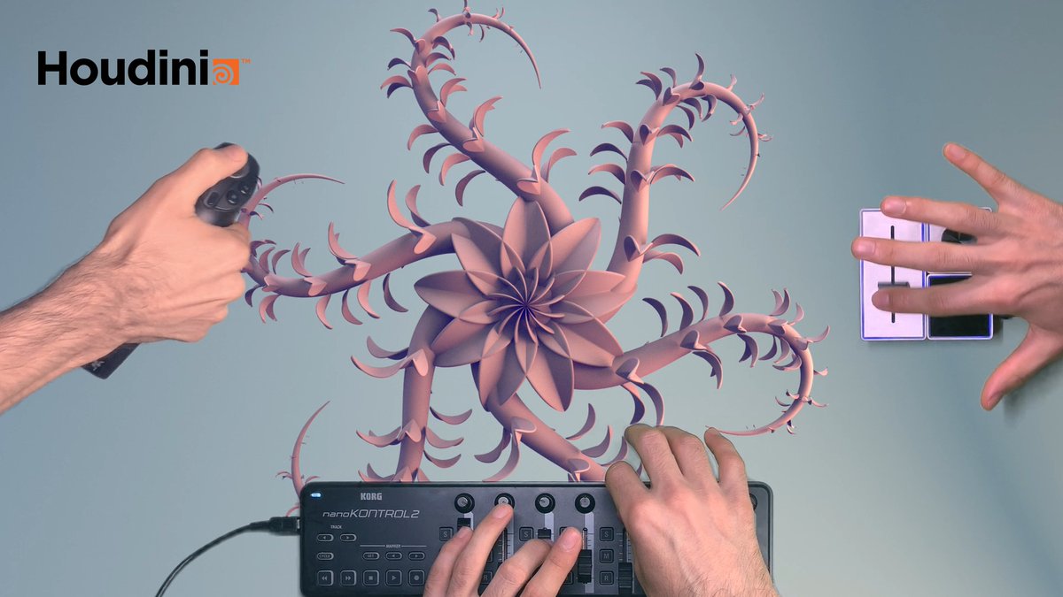 Cgcircuit's tweet image. Have you ever considered working with @sidefx #Houdini using MIDI devices?
Learn how, watching this new online course.
bit.ly/3gTbHnr
#houdinitutorial #gamedev #tutorials #motiongraphics #3dmodeling #3dartist #digitalartist #vex #python #MIDI #proceduralism