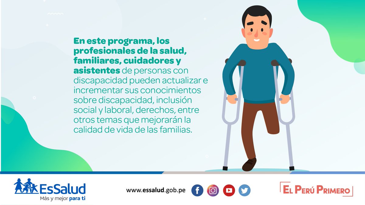 EsSaludPeru's tweet photo. #RehabilitaciónOnline 🦽

A fin de garantizar la continuidad de las prestaciones sociales, #EsSalud lanzó el programa virtual “Rehabilitación Online”, el cual busca promover la inclusión social y mejorar la calidad de vida de la población vulnerable.

#SeguimosEnGuardia 💙 https://t.co/aJsoGDiN2D