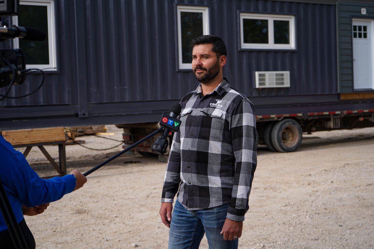 BisonModular's tweet photo. Exciting news! 🚨You’re going to see these faces (and homes) on CTV News Winnipeg tonight! Make sure to tune in at 6 p.m. CST to learn more about our building operations! ⁣
⁣
#ContainerHomes #FirstNations #NorthernMB  ⁣
#ReadyToMoveHomes #ShippingContainerHomes https://t.co/LhAZF5Zr2d