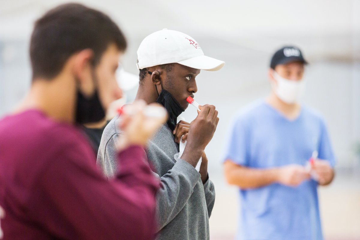 Happening now... We are testing all residential &amp; local students for COVID-19 again this week, as part of our ongoing surveillance testing program, using the groundbreaking pooled saliva testing from <a href="/UpstateNews/">Upstate Medical University</a>. (1/4)