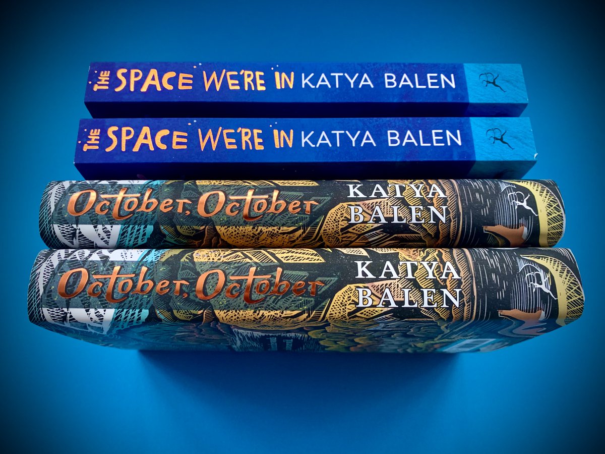 KidsBloomsbury's tweet photo. Not just one, but two incredible @katyabalen novels publish tomorrow! With #TheSpaceWereIn becoming available in paperback & the unbelievably beautiful #OctoberOctober heading out into the wild. We feel like very lucky publishers right now! 💙 https://t.co/kLr1tsHKYA