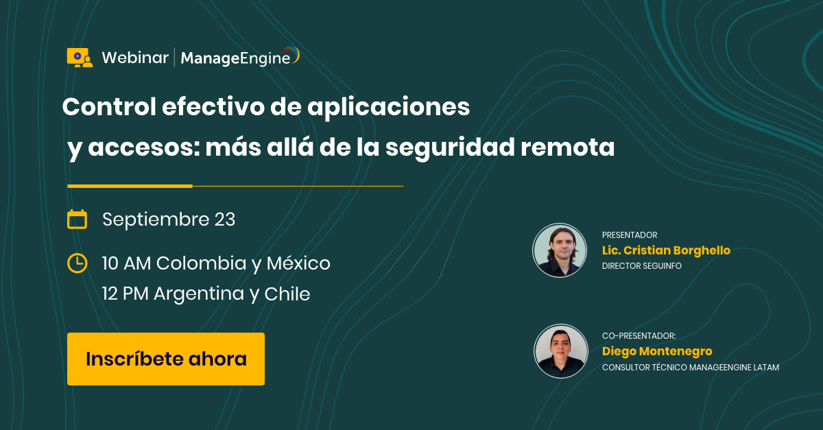 ManageEngineLA's tweet image. Controla el acceso de empleados a aplicaciones peligrosas y eleva privilegios para el uso de aplicaciones corporativas de manera totalmente segura en nuestro próximo webinar con @SeguInfo y Diego Montenegro.
#IAM #AppControl #ApplicationControl
¡No te lo puedes perder!