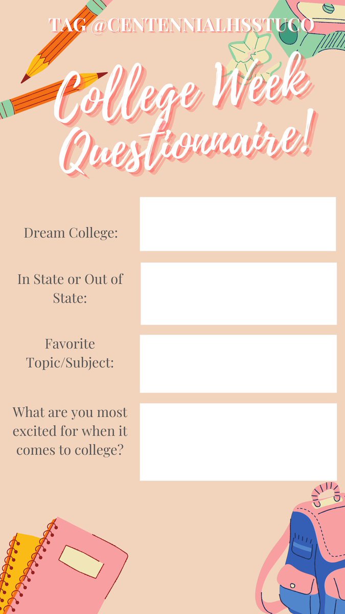 CHSTitansStuCo's tweet image. It’s College Week Titans!! Tweet or post on your instagram story your answers to this fun College Week game! Make sure to DM us pictures of you participating in your college wear to get featured on our Instagram or the student feature board!💙📖🎉