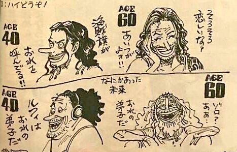 Oda drawing future Straw Hats, now including Tony Tony Chopper! 

Zoro couldn't make the post, he got lost along the way. 