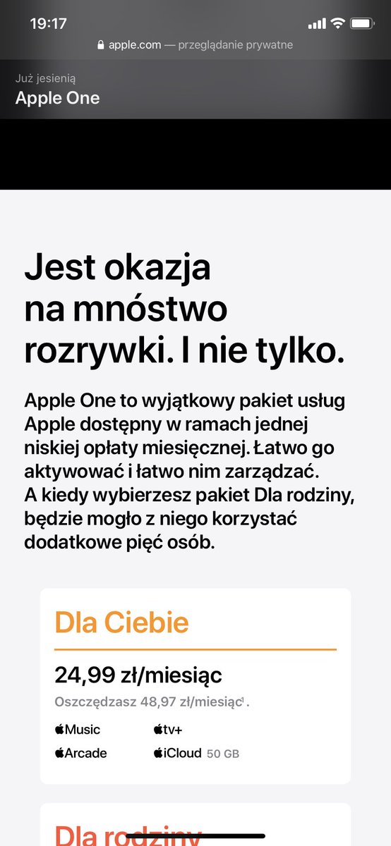real795's tweet image. Świetna wiadomość, bo za chwilę kończy mi się bezpłatny okres w apple tv. 
Może i narzeka się na brak innowacyjności wśród smartfonow apple, ale swoje usługi ma genialne.#AppleOne 
I nie żal mi Spotify czy tidal, nigdy nie zasugerowali mi utworu w moim guście.