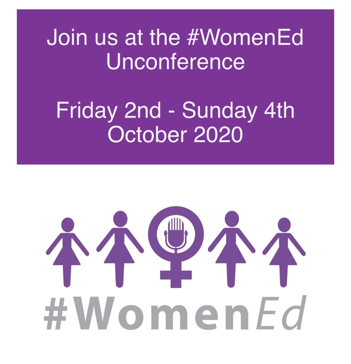 Delighted to be a part of #WomenEd Unconference again this year. 

At Womened Tech, We are going even bigger and wider this year!

Please have a look, share with colleagues and friends and make sure you get a ticket to join in. #technology #WomenInStem