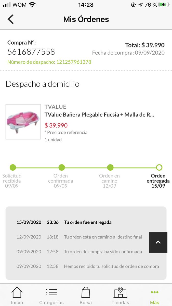 Nanda_cocol's tweet photo. @FalabellaAyuda cómo es posible que en mi orden de compra salga el producto como “entregado” si aún no llega a mi domicilio? Ya me cagaron! #falabella https://t.co/lwccjyu9qi