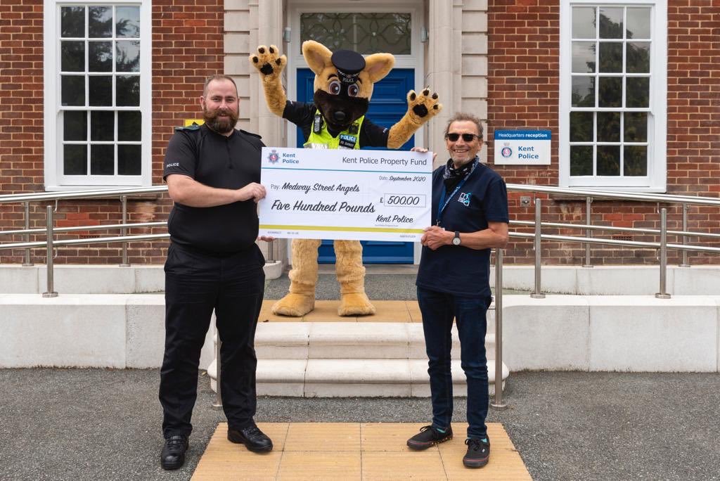 Thankyou #Kentpolice and PC Tommy for your ongoing support. Not only do you have a food donation point for us but also have donated £500 to our local charity.