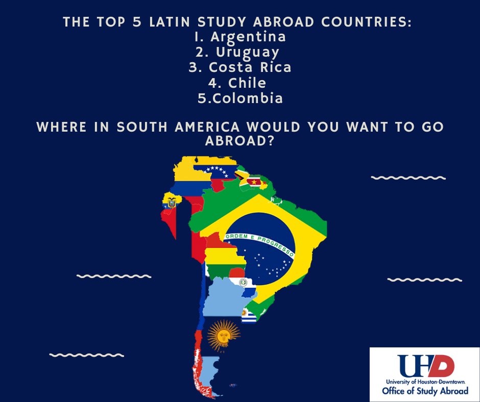 South America is filled with beautiful culture &amp; tradition – where would you want to study or intern abroad? How can we help make your dreams a reality?! Contact us today. 

#LatinAmerica #uhdabroad #studyabroadlife #uhdgators #wanderlustwednesday #allthingsabroad #uhd #houston