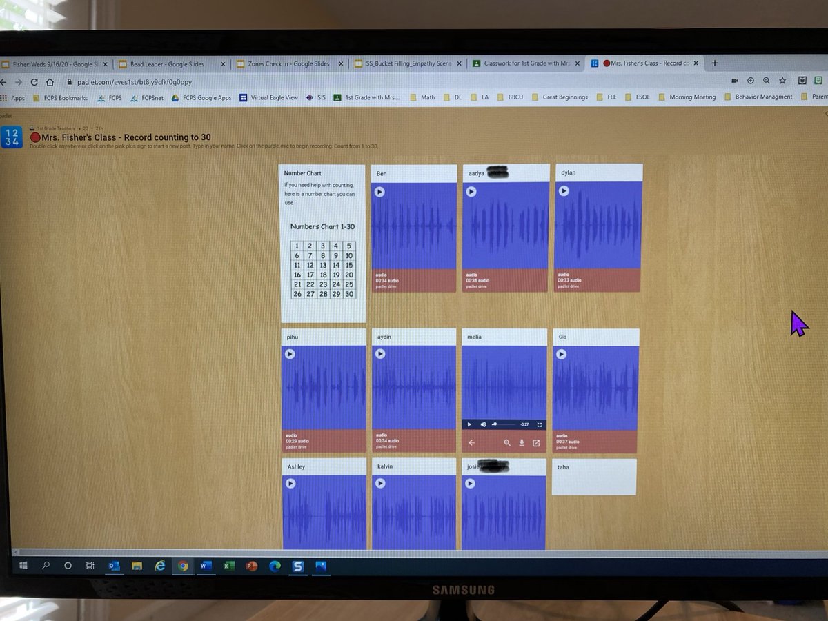 fisherUMES's tweet photo. Wow! My firsties were able to record themselves counting to 30 in Padlet! So proud. @EagleViewES #TogetherWeSoar #AmplifyOurLearning #firstiesCanDoAnything #mathstars https://t.co/ql33mtIbpc