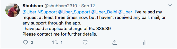 shubham2310's tweet photo. @UberINSupport @Uber_Support @Uber_Delhi I haven't received any payment yet. Please find the last tweet and two transactions for the same trip. https://t.co/jb0Xjg3BTM