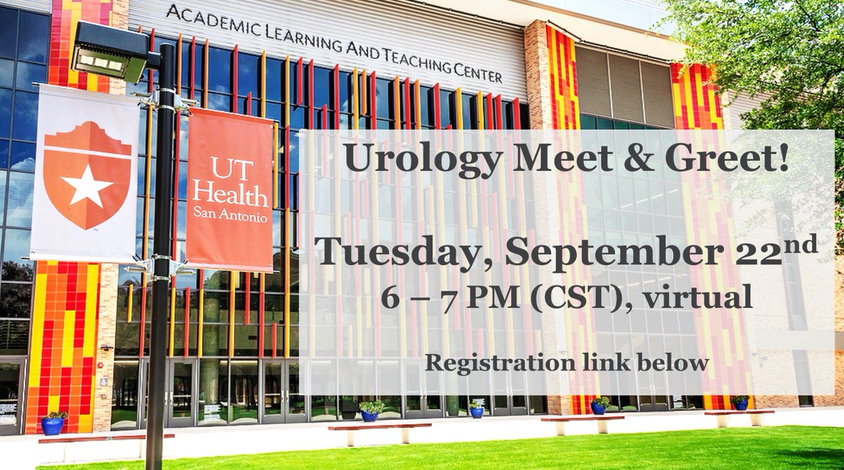 UT Health SA Uro (@uthsauro) on Twitter photo Here's your chance to talk to our residents if you missed our first virtual meet & greet!
Join on us on Tuesday, September 22nd 6-7pm CST
Sign-up link: forms.gle/yDJEuHBBYjpVsJ…
#UroSoMe #MedStudentTwitter
<a href="/UrologyList/">#StreamTeam</a> <a href="/Uro_Res/">The Urology Applicant ⚕</a> <a href="/UroResidency/">UroResidency</a> Here's your chance to talk to our residents if you missed our first virtual meet & greet!
Join on us on Tuesday, September 22nd 6-7pm CST
Sign-up link: forms.gle/yDJEuHBBYjpVsJ…
#UroSoMe #MedStudentTwitter
<a href="/UrologyList/">#StreamTeam</a> <a href="/Uro_Res/">The Urology Applicant ⚕</a> <a href="/UroResidency/">UroResidency</a>