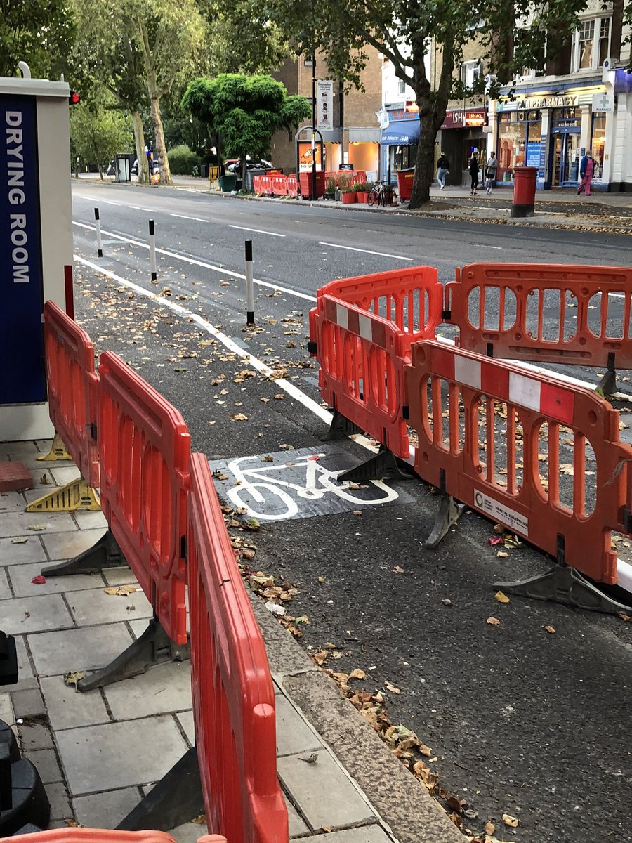 This is exciting - looks like a bus stop cycle bypass going in on Kennington Road