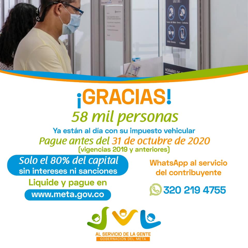esmillanocol's tweet photo. GRACIAS "58 mil personas ya están al dia con su impuesto vehicular" https://t.co/D40jwx4CXi