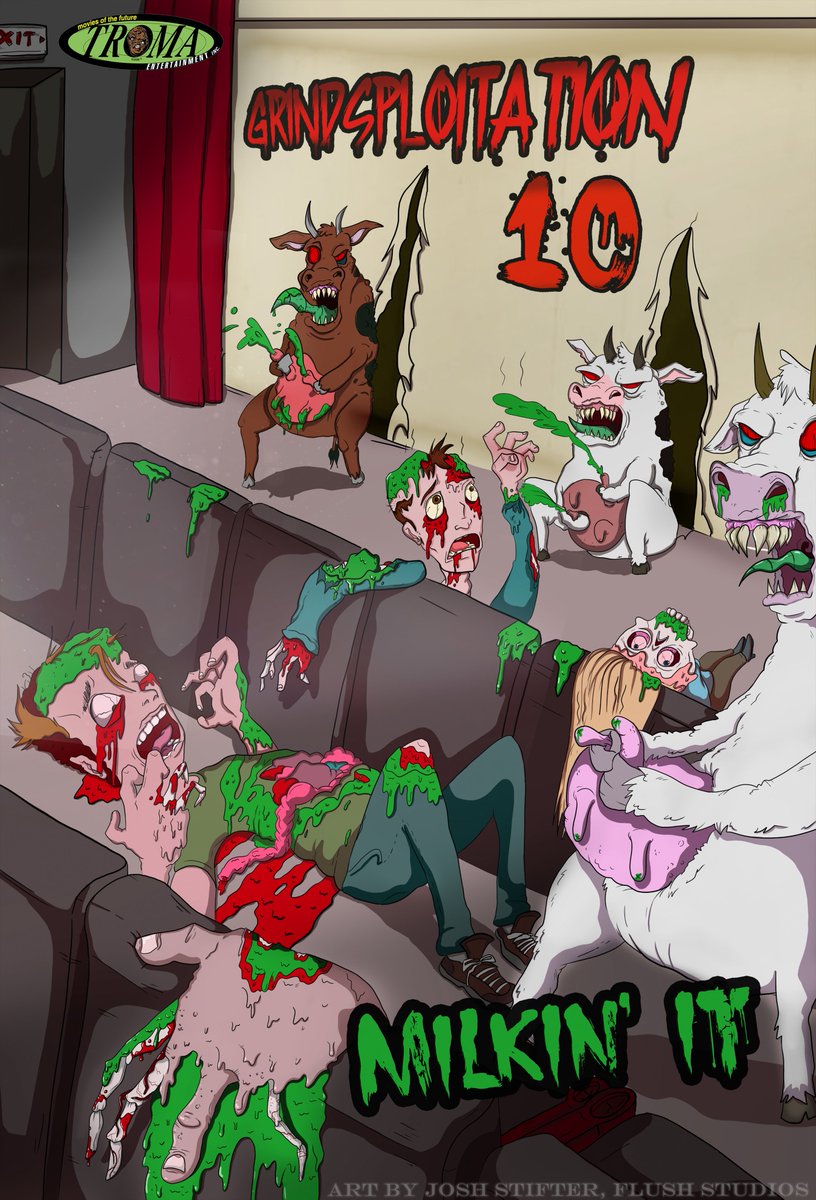 badtechno's tweet image. I'm co-producing the upcoming anthologies "Grindsploitation 9: Revenge of the Schlock" &amp;amp; "Grindsploitation 10: Milkin' It" w/ @TonyNewton1! Check out these incredible posters by @joshstifter! Send your horror shorts &amp;amp; faux trailers to tony.newton@live.co.uk! Slots are going fast!