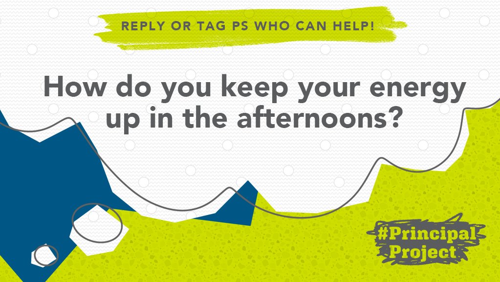 PrincipalProj's tweet image. &quot;Anyone else hit an energy wall around 2pm?&quot; asks AP @bethany_stod. 

#EdLeaders: Shout out strategies that help you push through the afternoon slump &amp;amp; stay sharp for your school community! 

#PrincipalsinAction #LeadLAP