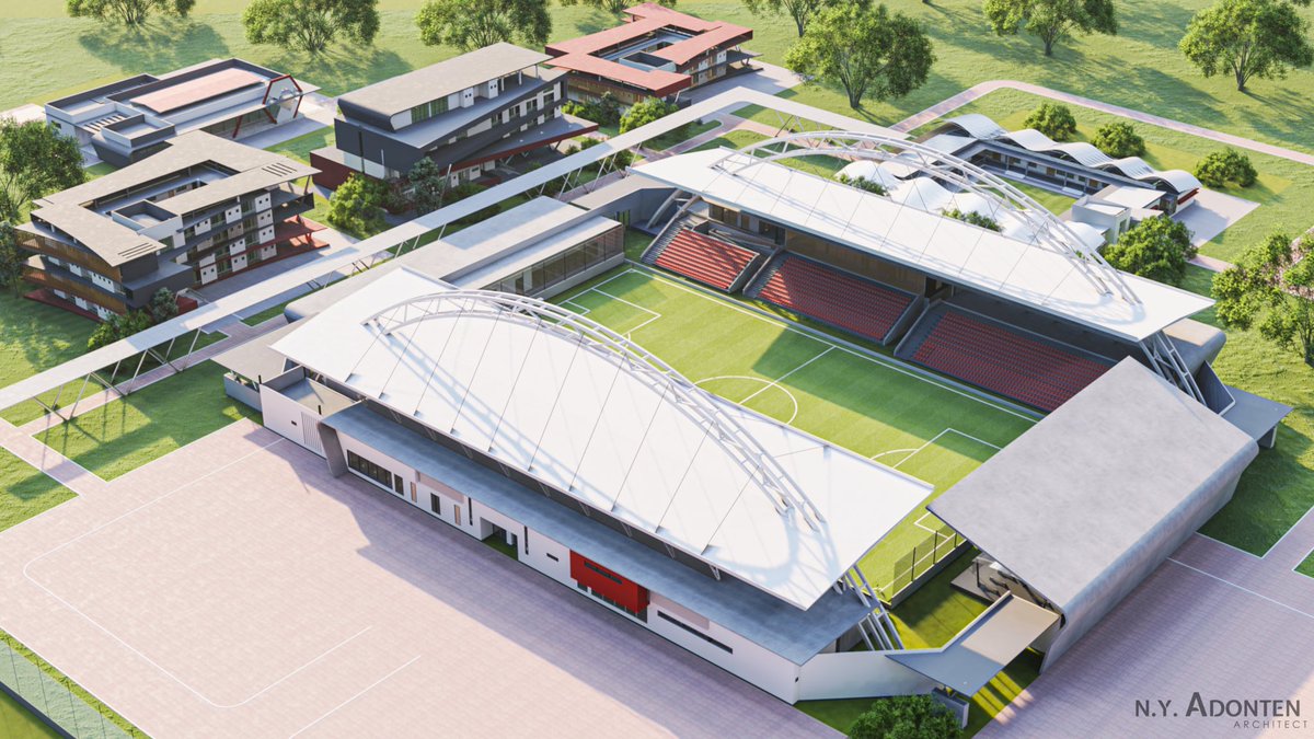 adont_7's tweet photo. National football academy proposal designed by me...
Shot1: entrance/exit
Shot2: admin block
Shot3: accommodation area
Shot4: aerial shot of a portion of the site https://t.co/RiAbrbwu92