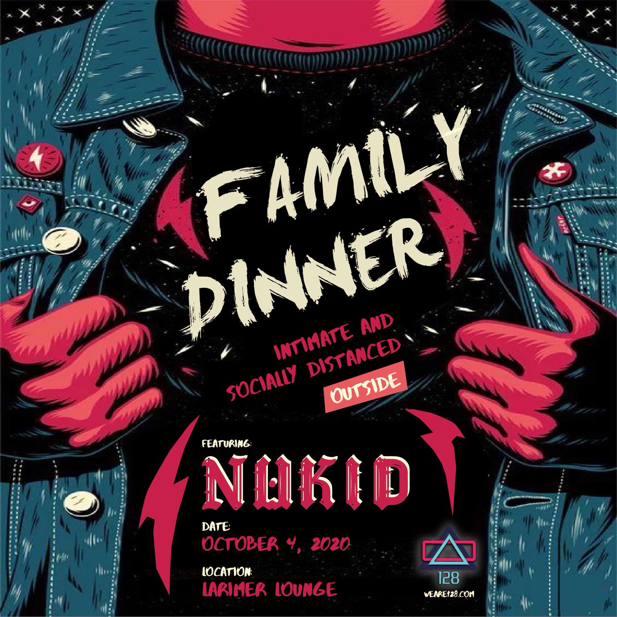WeAre128's tweet photo. We are STOKED to announce our next set of socially distanced Family Dinners at @LarimerLounge , and we will be bringing some of the hottest DJs to Denver🔥

We’re keeping things #12S8FE 

Head to our NEW WEBSITE [link in bio] to purchase a private table for you + your show fam ❤️ https://t.co/GepGeFxx3p
