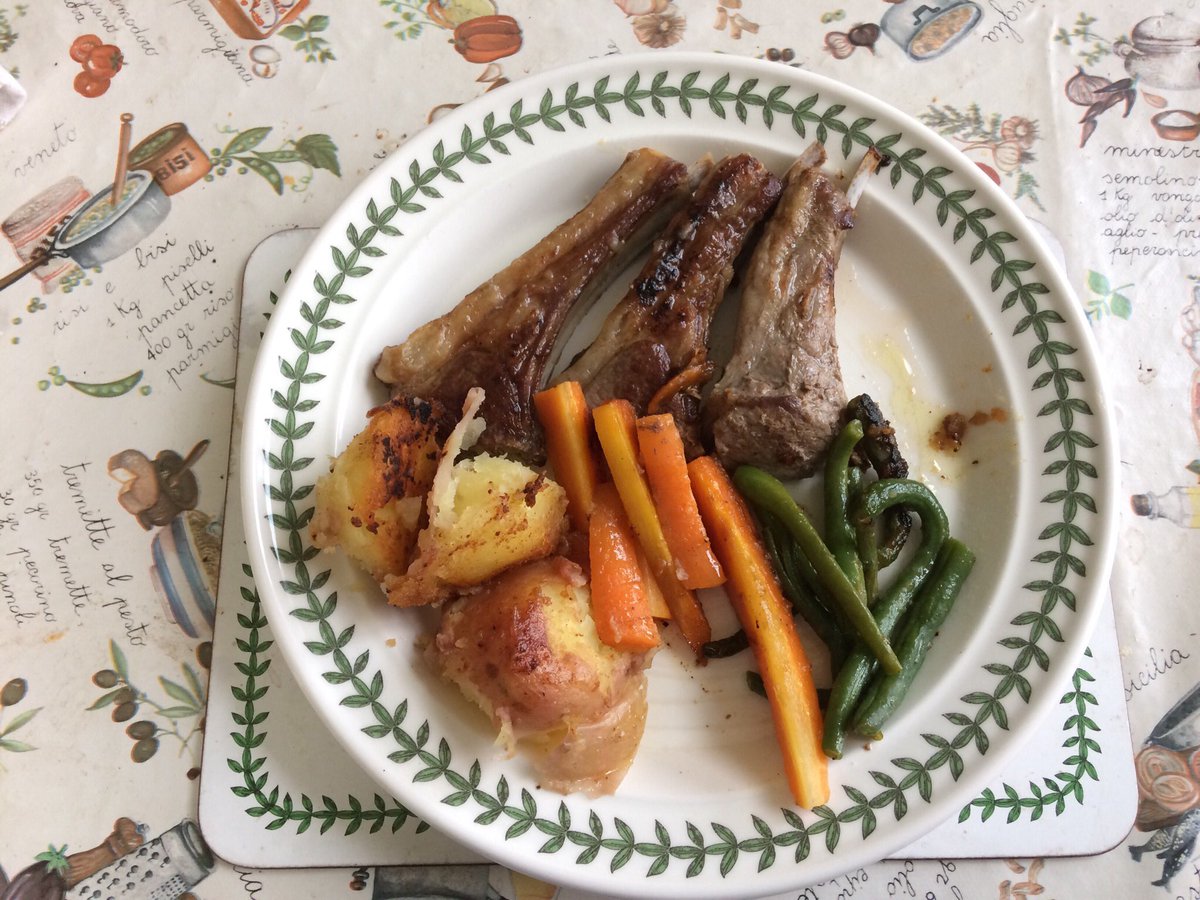 Lovely lamb chops and homegrown veg. #ScotFoodFort20 #MakeItScotch #Midweektreat