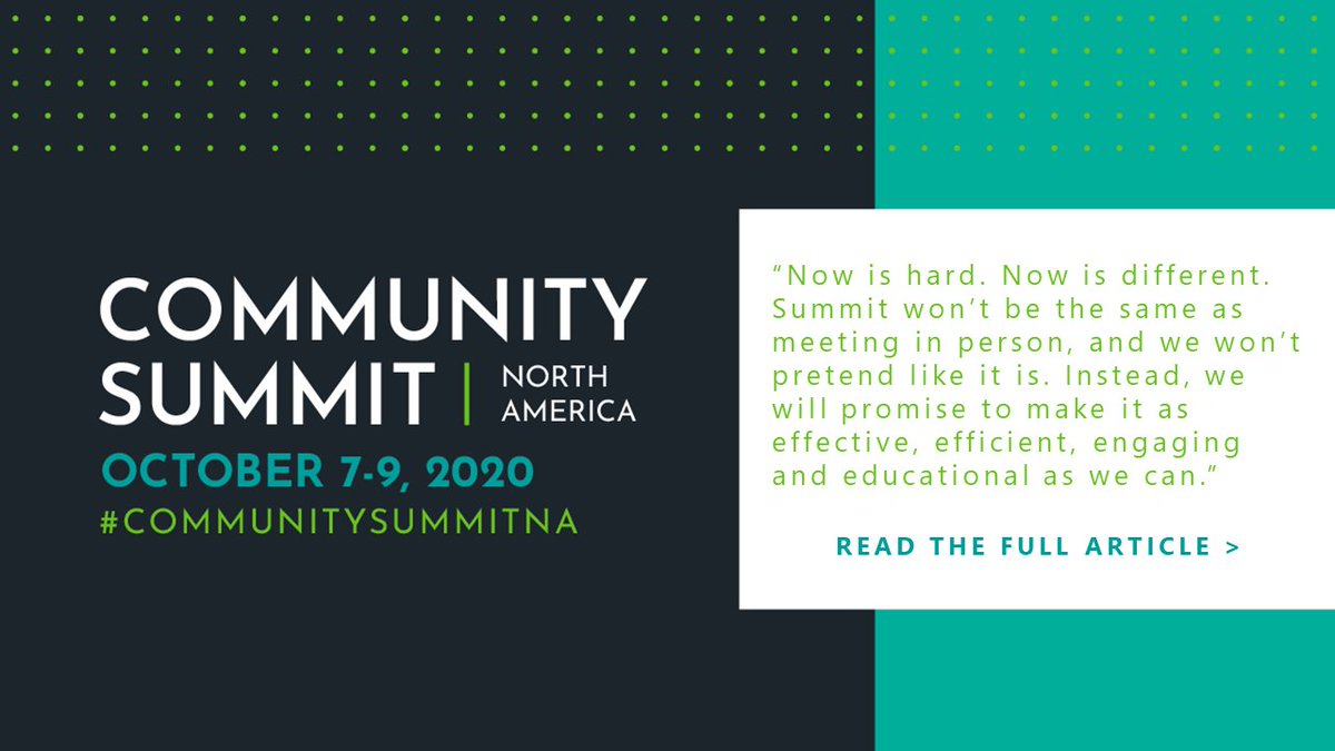 D365Communities's tweet photo. Thanks @msdynamicsworld for this great article covering a behind-the-scenes of #CommunitySummitNA planning & our exciting new pass options: https://t.co/97N8w8B6IY #virtualconference #DefineYourNow https://t.co/nB70ygeoGq