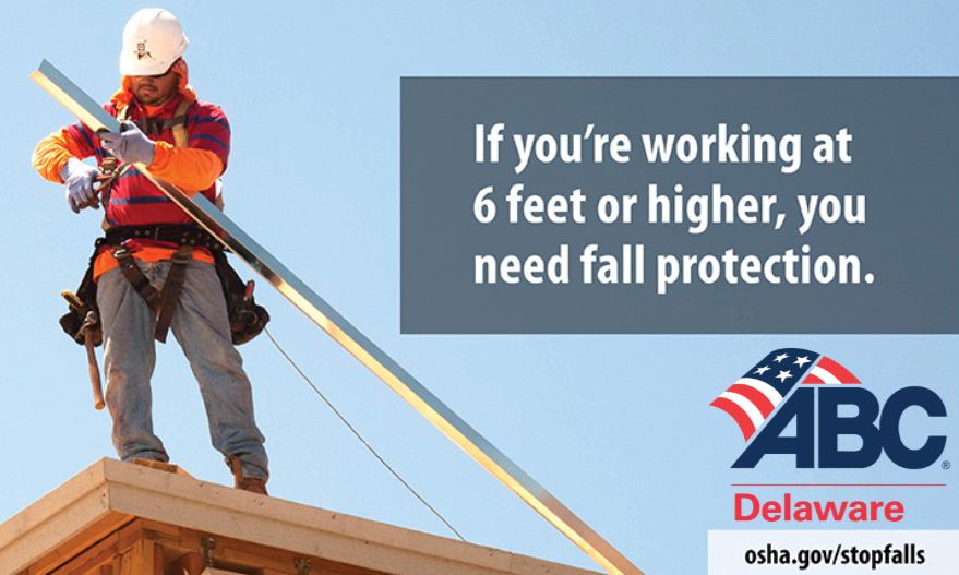 ABCDelaware's tweet photo. Join the national Stand Down to prevent falls in construction. Fatalities caused by falls from elevation continue to be a leading cause of death for construction employees, 320 of the 1,008 construction fatalities recorded in 2018. Those deaths were preventable. #StandDown4Safety https://t.co/F1uYhIDeWV