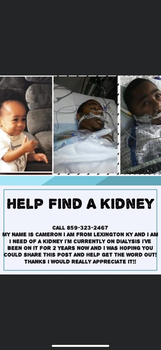 Anybody who sees this can you please retweet and help my cousin find another kidney !!! HE’S ON DIALYSIS AND WOULD NEED A KIDNEY TRANSPLANT PLEASE RETWEET TO SAVE A LIFE!!!