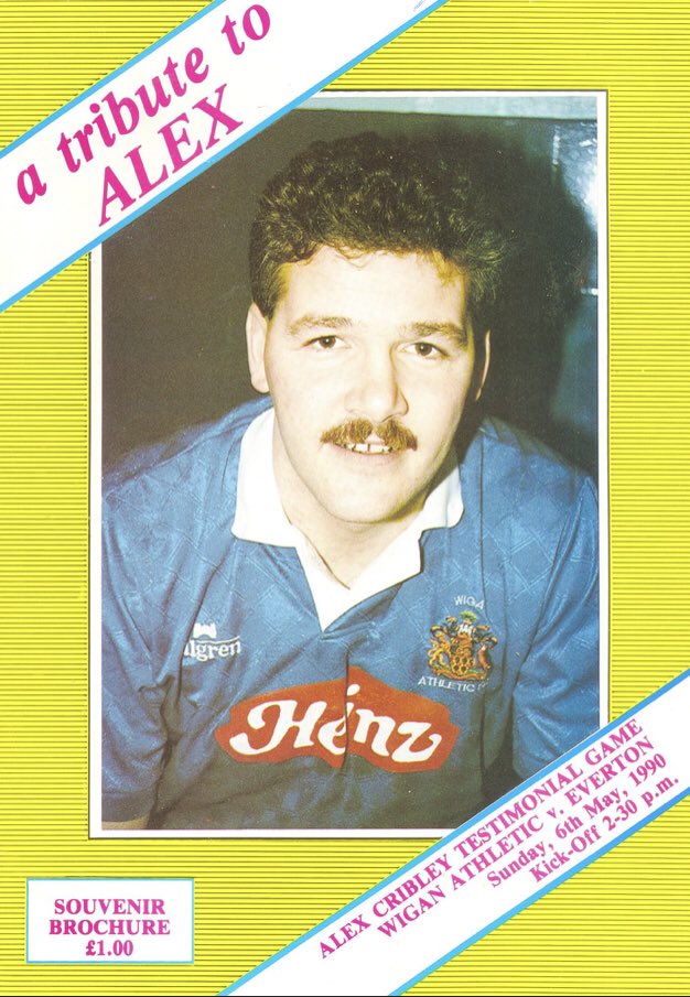 #88 Wigan Athletic 2-3 EFC - May 6, 1990. EFC visited Springfield Park to provide the testimonial opposition in a match for Wigan defender Alex Cribley. The Blues won 3-2. Cribley now works at Wigan as a physiotherapist.