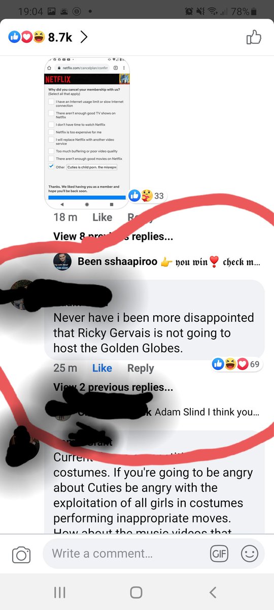 The Netflix drama over Cuties.  This guys comment is legend. Now I'm sitting here wishing <a href="/rickygervais/">Ricky Gervais</a> was hosting the next Golden Globes  again