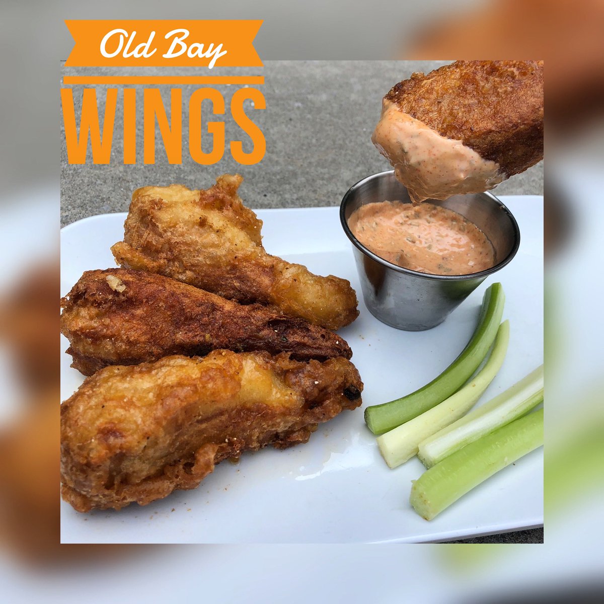StrongHeartsOTH's tweet photo. We’ve brought back the Old Bay Wings for this round of specials. These wings are tossed in a buttery, Old Bay sauce. We’re serving them with celery and a housemade cajun remoulade for dipping that’s got a nice kick! #vegan #whatveganseat  #oldbay #syracusevegan #strongheartsoth https://t.co/CWRLLGMTtM