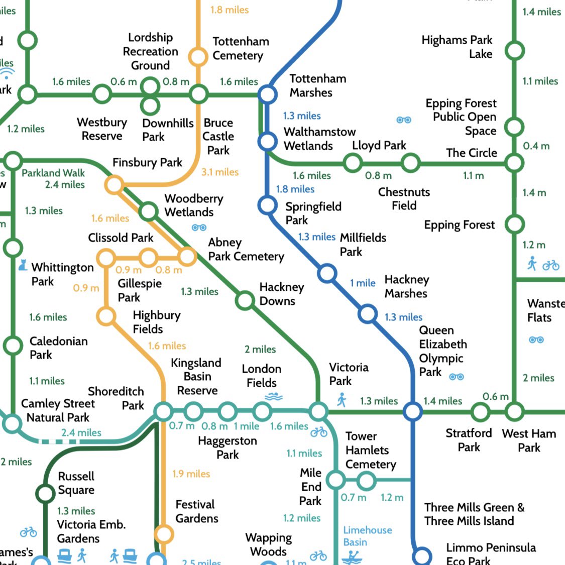 Max_Broughton's tweet photo. I love #maps and I love London. This is brilliant, a #GreenGround map of #London. I’ve spent most of this pandemic swanning around my corner of Out East’s finest and greenest. Would have loved this map a bit sooner though. https://t.co/lRqQuolbGa https://t.co/S3Y7P4Tnze