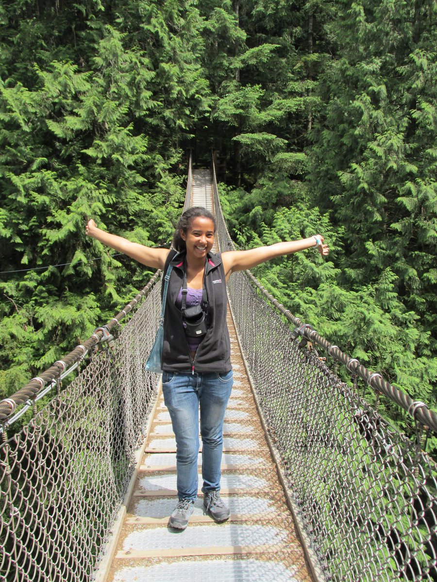 Here's me in the Lynn Valley Canyon looking super stoked!