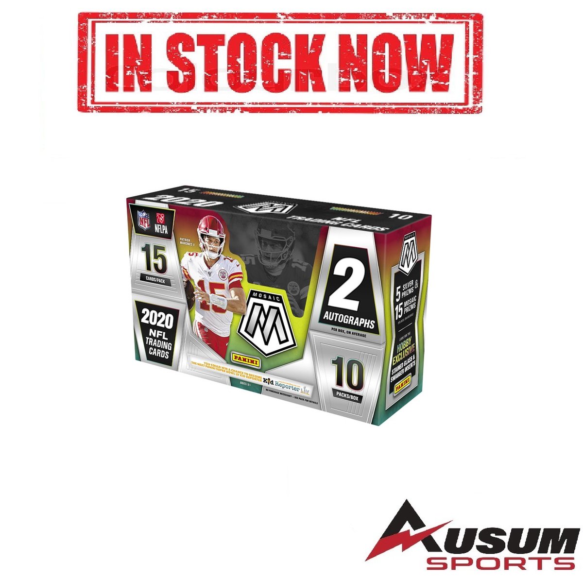 ausumsports's tweet photo. 2020 Panini Mosaic Football Hobby boxes back in stock! Supplies are limited!! Use code: TWAS25PROMO  for $25 off your purchase of $250 or more. (one use per customer) 

#Ausumsports #Thehobby #Cardcollector #Sportscards #sportscardsforsale #Whodoyoucollect #Sportscardcollection https://t.co/rF4X9uyoN6