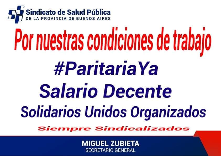 #ParitariaYa <a href="/Kicillofok/">Axel Kicillof</a> <a href="/DrDanielGollan/">Daniel Gollan</a> <a href="/mara_ruiz_malec/">Mara Ruiz Malec 💚</a>  <a href="/SaludBAP/">SaludBAP</a> <a href="/TrabajoPBA/">Trabajo PBA</a> <a href="/SindicatoDSalud/">Sindicato de Salud</a> <a href="/eldialp/">Diario EL DIA de La Plata</a> <a href="/infocielo/">Infocielo</a> <a href="/MundoGremial/">Mundo Gremial</a> <a href="/AmericaTV/">América TV</a> <a href="/clasicos106/">CLASSIQUE 106.5</a> <a href="/nandotocho/">Fernando Tocho</a> <a href="/Infosindicales/">Infosindical</a> <a href="/ANDigitalOK/">ANDigital</a> <a href="/provincia1270/">Radio Provincia AM 1270</a> <a href="/CronicaSindicaL/">CRÓNICA SINDICAL</a> <a href="/infosaladillo/">Info Saladillo</a> <a href="/Infomiba/">Infomiba</a> <a href="/Turcolibia/">Ezequiel Jahir Oslé</a>