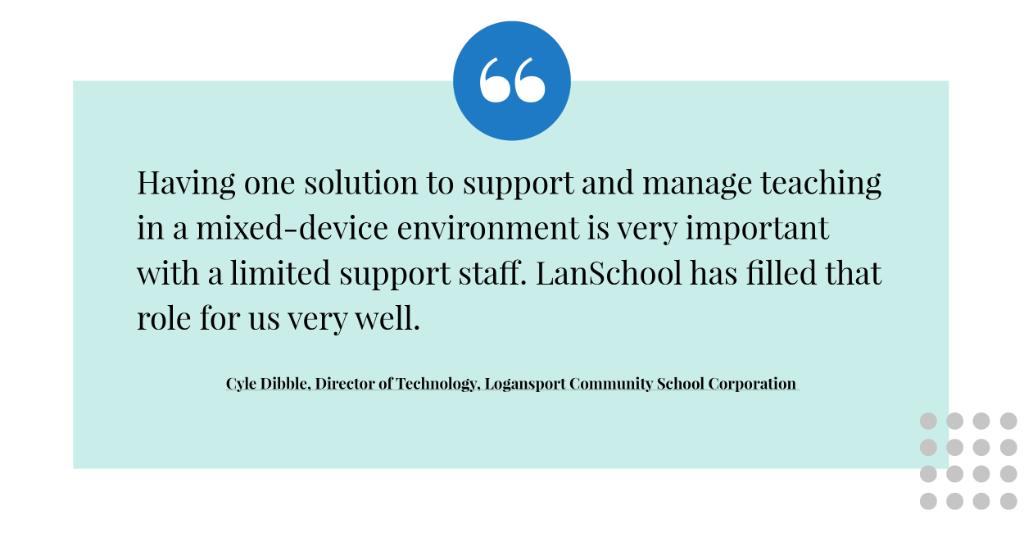 LanSchool's tweet photo. When Logansport decided to expand their 1:1 program with #Chromebooks, district IT leaders wanted a classroom management platform to help teachers lead high-impact instruction with the devices. Read their story! #LanSchool https://t.co/u2lgh0yPKH https://t.co/um7GQBAG6A