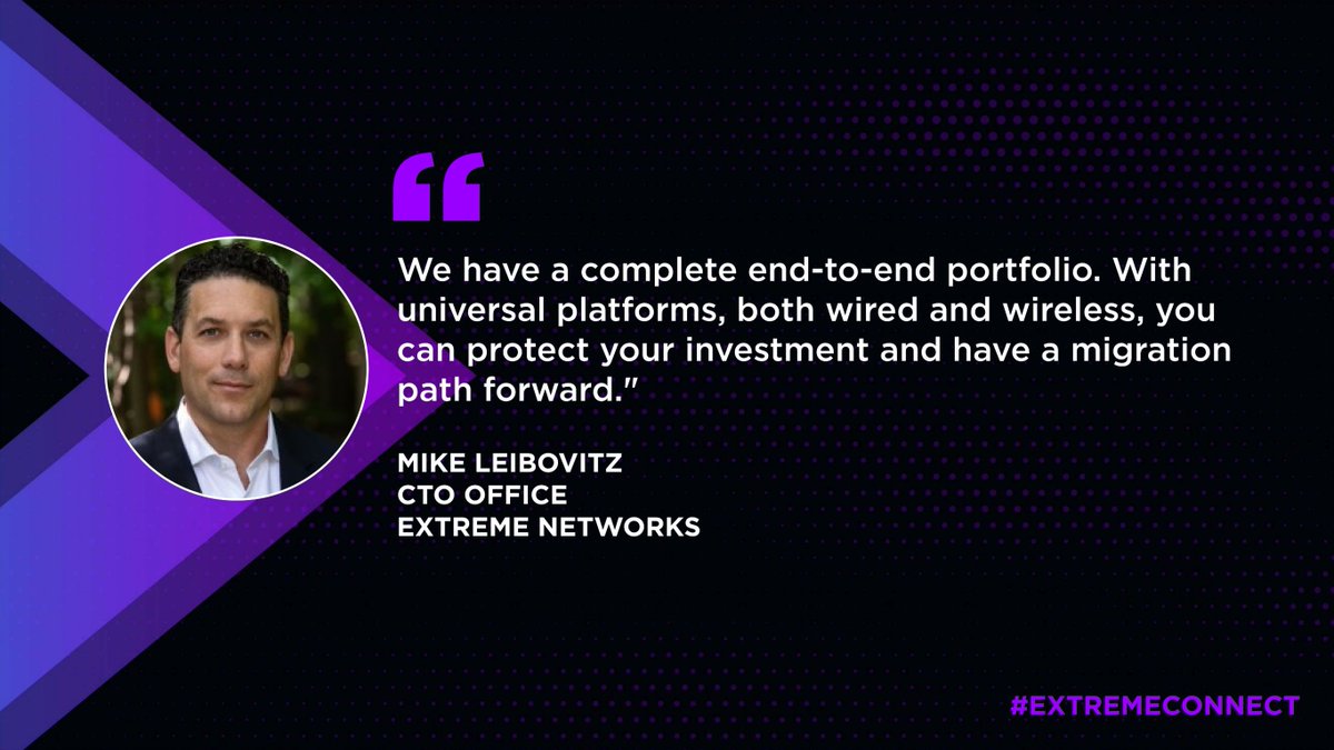 ExtremeNetworks's tweet photo. Want to advance the way you live, work, and share? Tune-in to #ExtremeConnect now to hear how we can help you on your #digitaltransformation journey. https://t.co/F7WH2OLPVo @MikeLeibovitz https://t.co/YgRl8WvTCq